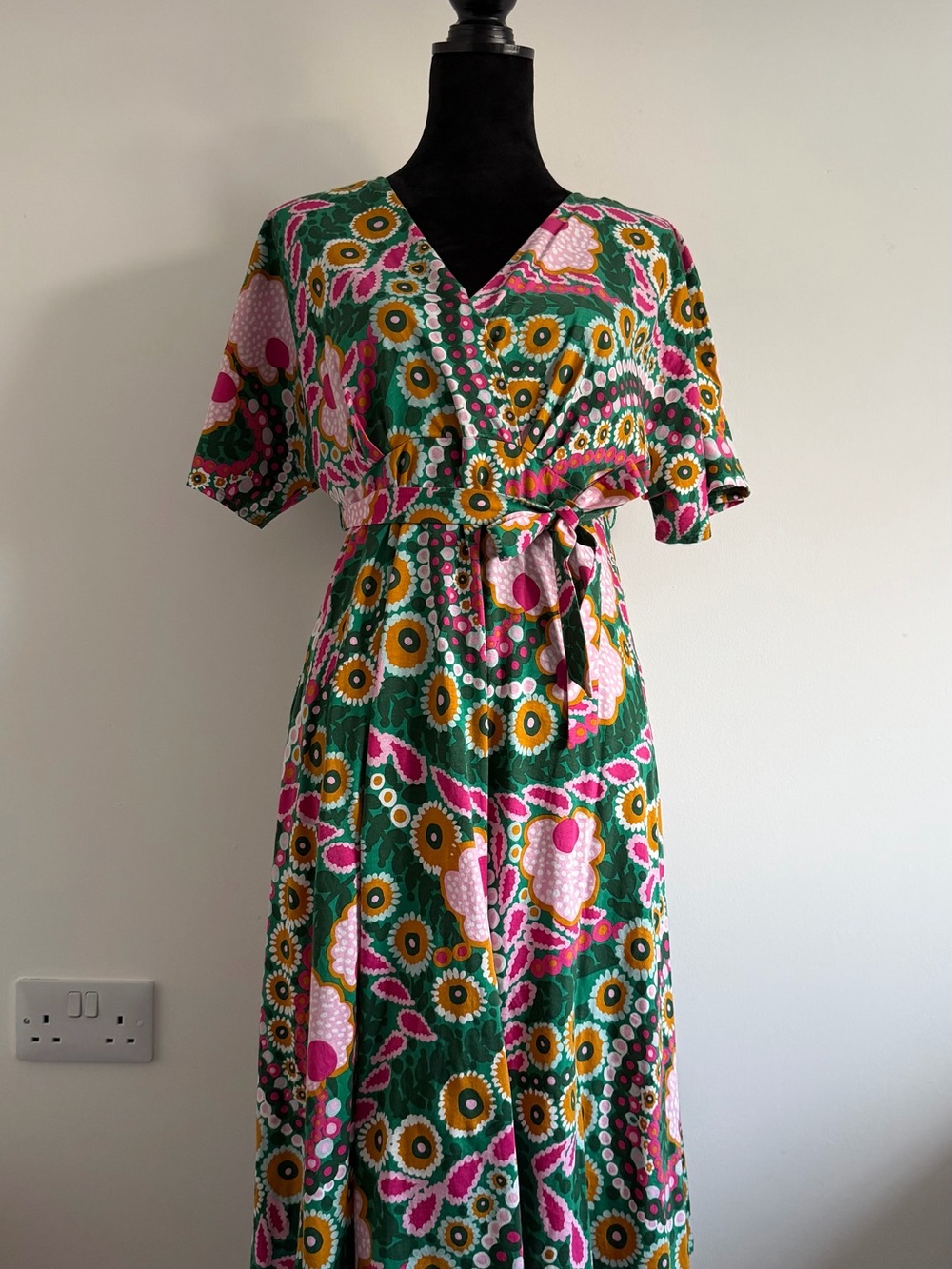 Weekend Max Mara Floral Wrap Midi Dress | 100% Cotton | Size S
